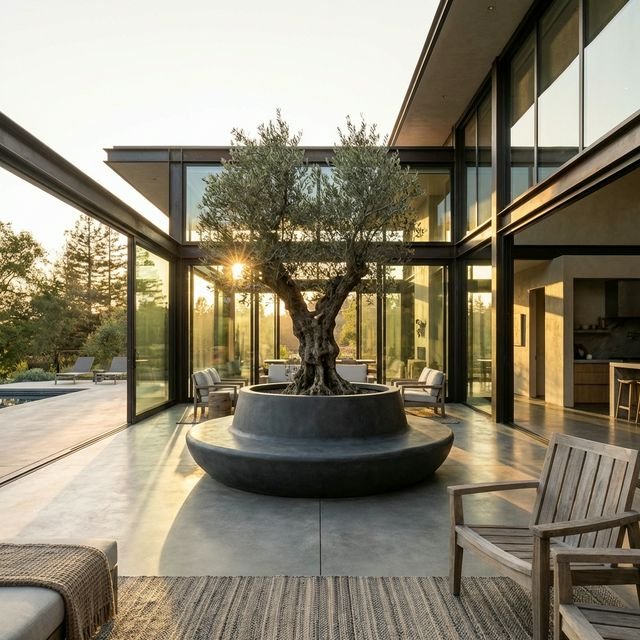 İstanbul beton saksı lüks bahçe ve teras tasarımı